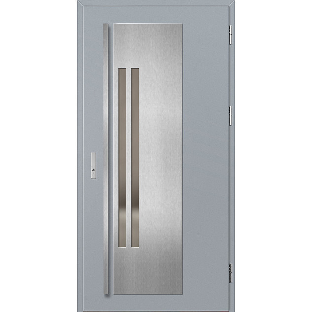 Ocelové vchodové dveře - MURTER 2 - Šedá, Label Inox Ocelové vchodové dveře ERKADO - MURTER 2 - Šedá, Label Inox