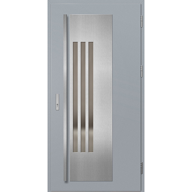 Ocelové vchodové dveře - MURTER 3 - Šedá, Label Inox Ocelové vchodové dveře ERKADO - MURTER 3 - Šedá, Label Inox