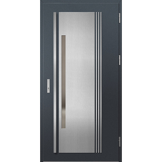 Ocelové vchodové dveře - MURTER 4 - Antracit Struktura, Label Inox Ocelové vchodové dveře ERKADO - MURTER 4 - Antracit Struktura, Label Inox