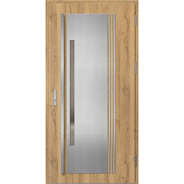 Ocelové vchodové dveře - MURTER 4 - Dub Natur, Label Inox Ocelové vchodové dveře ERKADO - MURTER 4 - Dub Natur, Label Inox