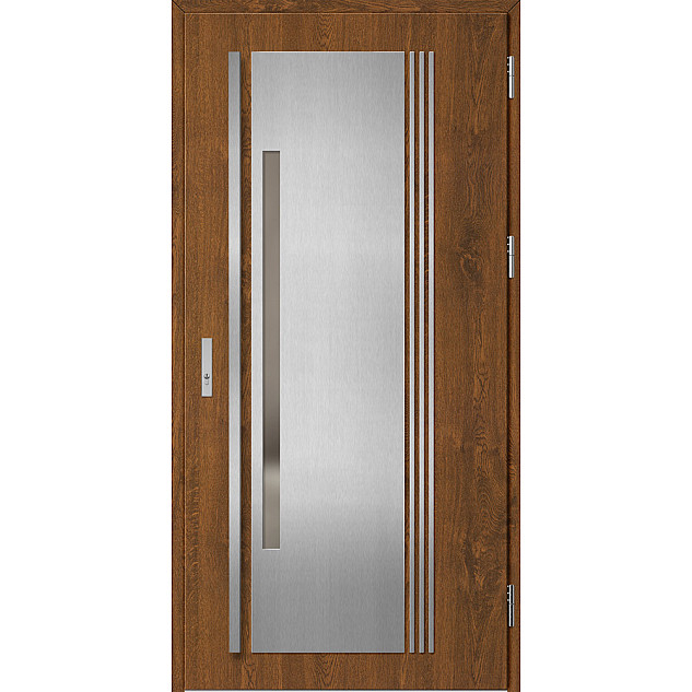 Ocelové vchodové dveře - MURTER 4 - Ořech, Label Inox Ocelové vchodové dveře ERKADO - MURTER 4 - Ořech, Label Inox