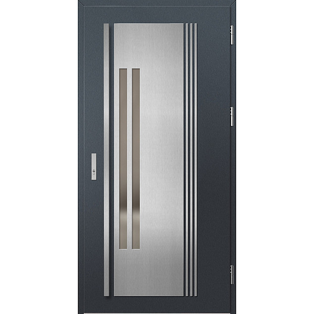 Ocelové vchodové dveře - MURTER 5 - Antracit Struktura, Label Inox Ocelové vchodové dveře ERKADO - MURTER 5 - Antracit Struktura, Label Inox