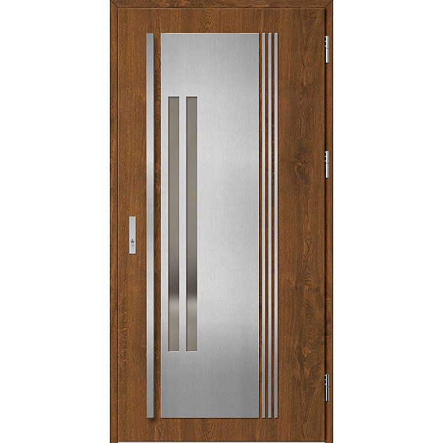 Ocelové vchodové dveře - MURTER 5 - Ořech, Label Inox Ocelové vchodové dveře ERKADO - MURTER 5 - Ořech, Label Inox