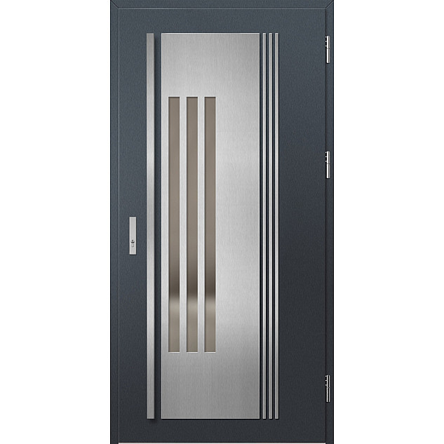 Ocelové vchodové dveře - MURTER 6 - Antracit Struktura, Label Inox Ocelové vchodové dveře ERKADO - MURTER 6 - Antracit Struktura, Label Inox
