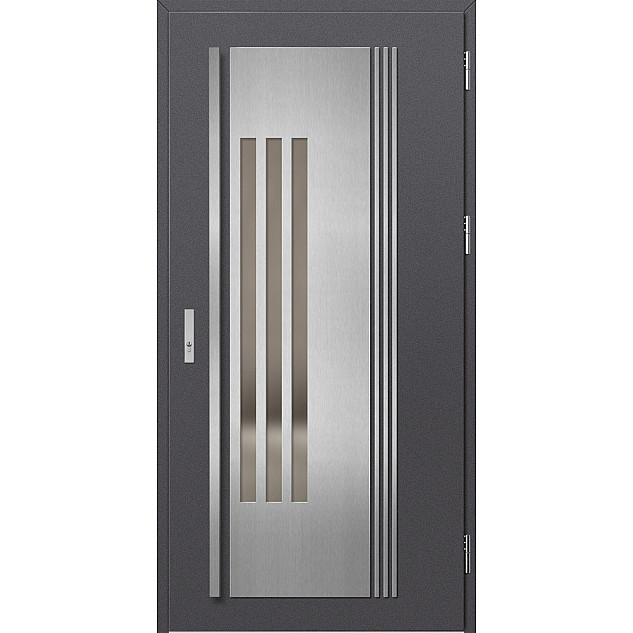 Ocelové vchodové dveře - MURTER 6 - Hladký Antracit, Label Inox Ocelové vchodové dveře ERKADO - MURTER 6 - Hladký Antracit, Label Inox