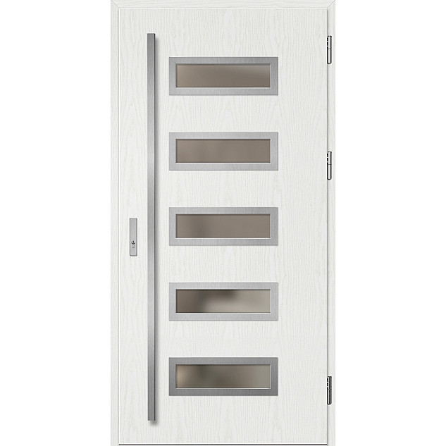 Ocelové vchodové dveře - RODING 1 - Borovice Bílá, Label Inox Ocelové vchodové dveře ERKADO - RODING 1 - Borovice Bílá, Label Inox