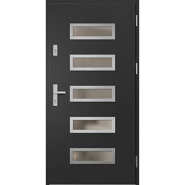 Ocelové vchodové dveře ERKADO - RODING 1 - Černá, Label Inox
