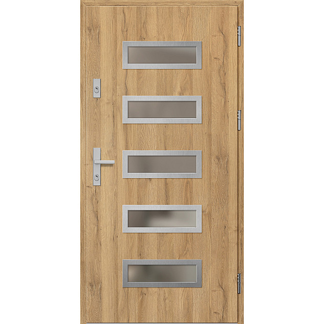 Ocelové vchodové dveře - RODING 1 - Dub Natur, Label Inox Ocelové vchodové dveře ERKADO - RODING 1 - Dub Natur, Label Inox