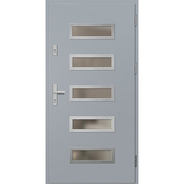 Ocelové vchodové dveře - RODING 1 - Šedá, Label Inox Ocelové vchodové dveře ERKADO - RODING 1 - Šedá, Label Inox