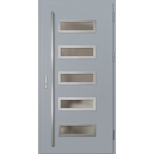 Ocelové vchodové dveře - RODING 1 - Šedá, Label Inox Ocelové vchodové dveře ERKADO - RODING 1 - Šedá, Label Inox
