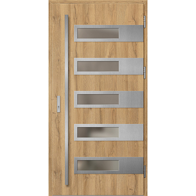 Ocelové vchodové dveře - RODING 2 - Dub Natur, Label Inox Ocelové vchodové dveře ERKADO - RODING 2 - Dub Natur, Label Inox