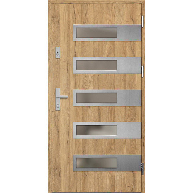 Ocelové vchodové dveře - RODING 2 - Dub Natur, Label Inox Ocelové vchodové dveře ERKADO - RODING 2 - Dub Natur, Label Inox