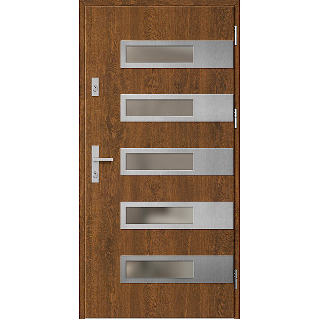 Ocelové vchodové dveře - RODING 2 - Ořech, Label Inox Ocelové vchodové dveře ERKADO - RODING 2 - Ořech, Label Inox