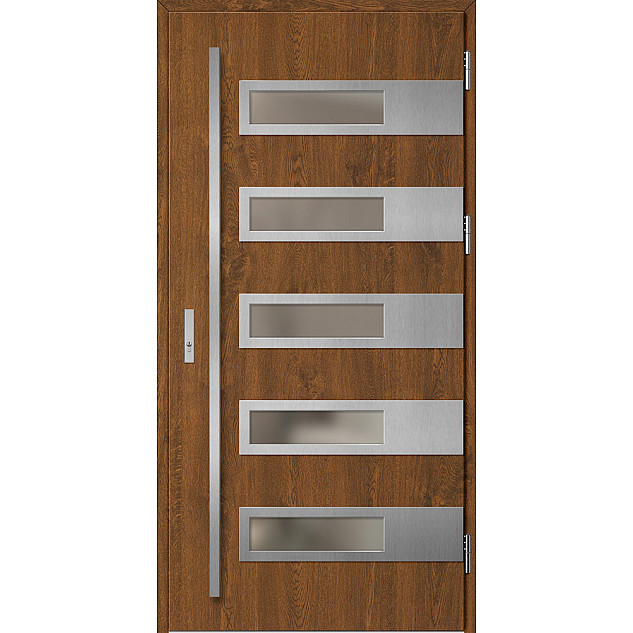 Ocelové vchodové dveře - RODING 2 - Ořech, Label Inox Ocelové vchodové dveře ERKADO - RODING 2 - Ořech, Label Inox