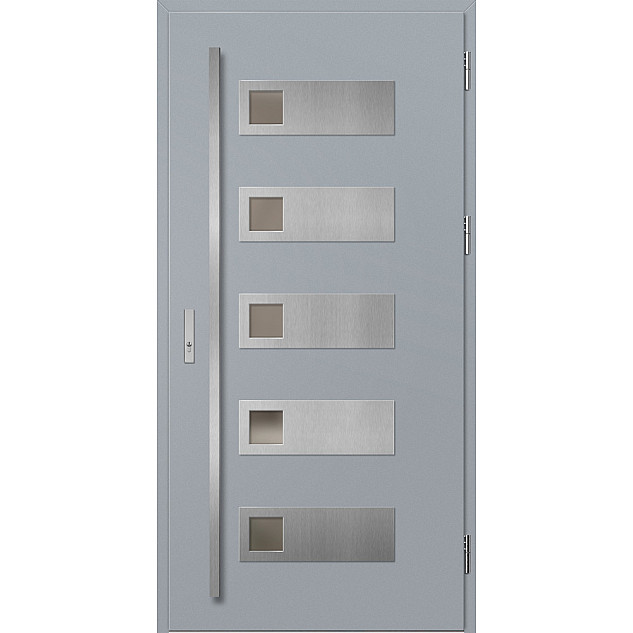 Ocelové vchodové dveře - SAMEDAN 1 - Šedá, Label Inox Ocelové vchodové dveře ERKADO - SAMEDAN 1 - Šedá, Label Inox