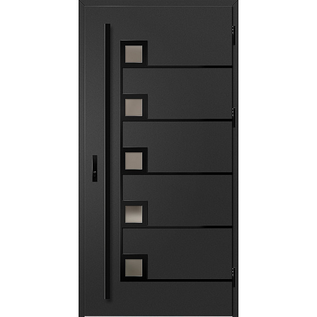 Ocelové vchodové dveře - SAMEDAN 5 - Černá, Label Black Ocelové vchodové dveře ERKADO - SAMEDAN 5 - Černá, Label Black