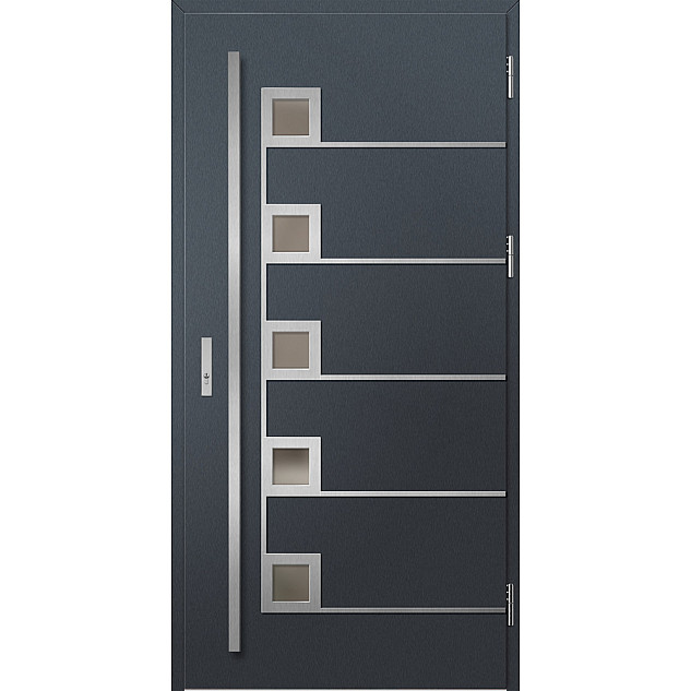 Ocelové vchodové dveře - SAMEDAN 5 - Antracit Struktura, Label Inox Ocelové vchodové dveře ERKADO - SAMEDAN 5 - Antracit Struktura, Label Inox