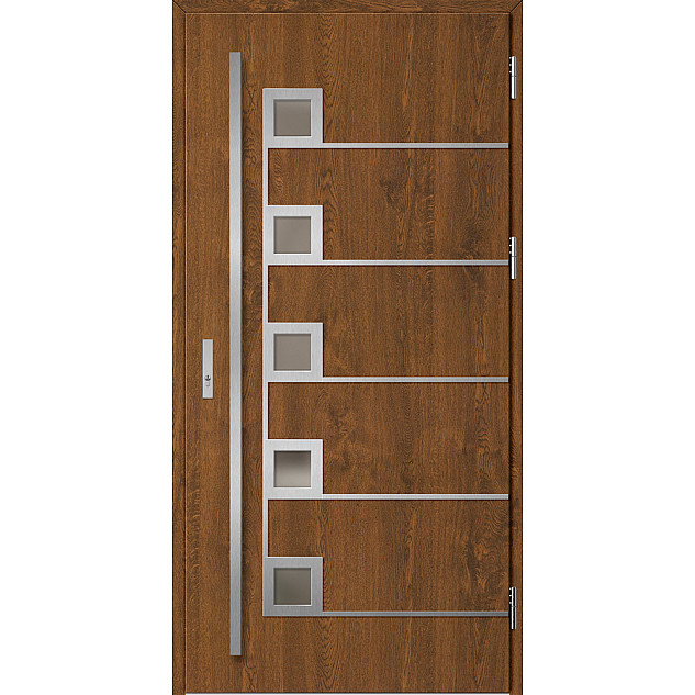 Ocelové vchodové dveře - SAMEDAN 5 - Ořech, Label Inox Ocelové vchodové dveře ERKADO - SAMEDAN 5 - Ořech, Label Inox