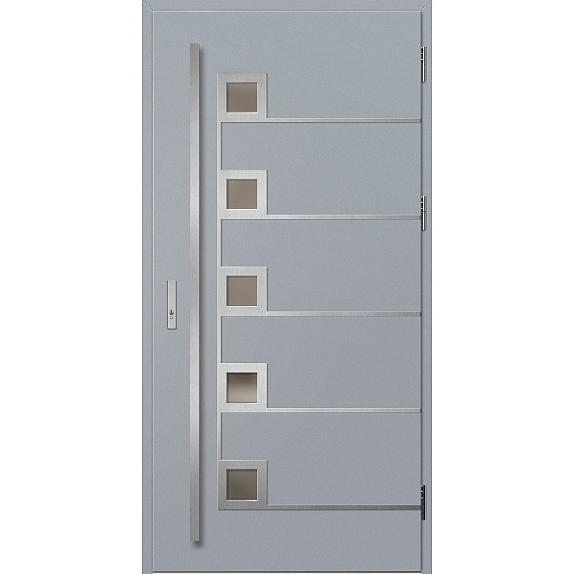Ocelové vchodové dveře - SAMEDAN 5 - Šedá, Label Inox Ocelové vchodové dveře ERKADO - SAMEDAN 5 - Šedá, Label Inox