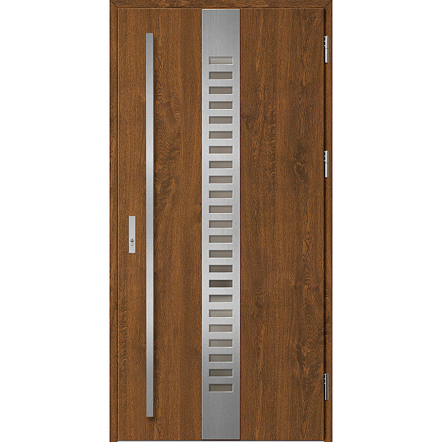 Ocelové vchodové dveře - SELTERS 1 - Ořech, Label Inox Ocelové vchodové dveře ERKADO - SELTERS 1 - Ořech, Label Inox