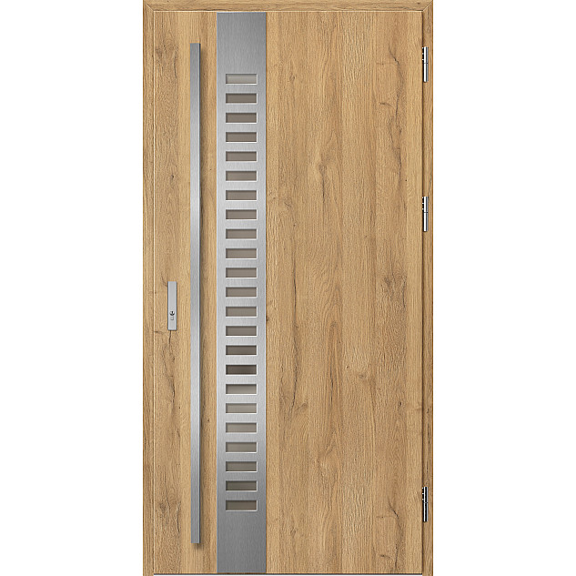 Ocelové vchodové dveře - SELTERS 2 - Dub Natur, Label Inox Ocelové vchodové dveře ERKADO - SELTERS 2 - Dub Natur, Label Inox