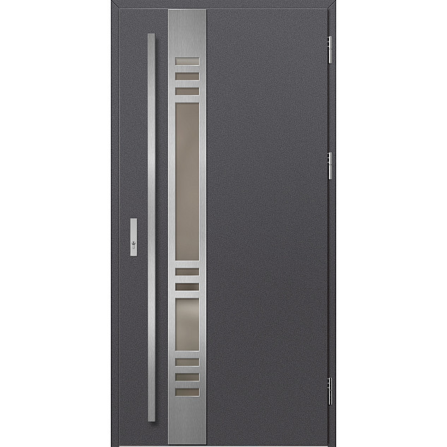 Ocelové vchodové dveře - SELTERS 3 - Hladký Antracit, Label Inox Ocelové vchodové dveře - SELTERS 3 - Hladký Antracit, Label Inox