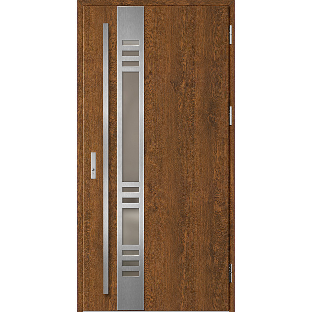 Ocelové vchodové dveře - SELTERS 3 - Ořech, Label Inox Ocelové vchodové dveře ERKADO - SELTERS 3 - Ořech, Label Inox