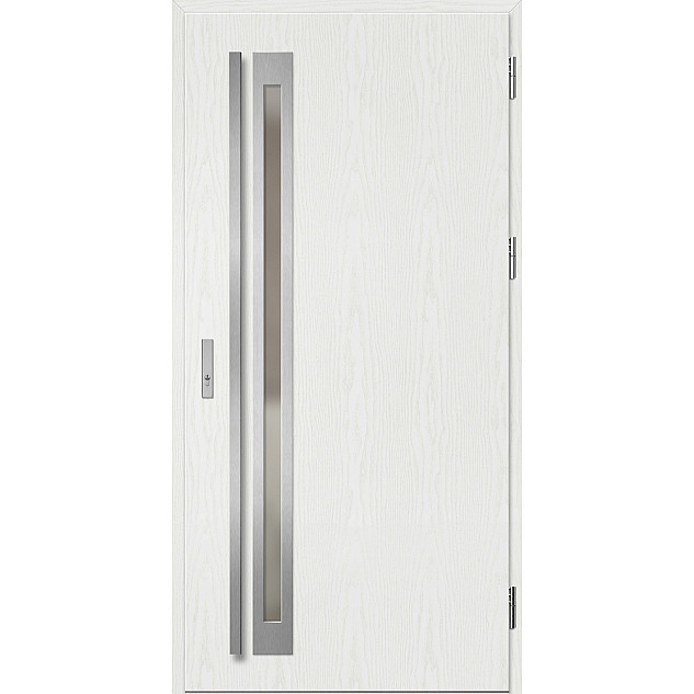 Ocelové vchodové dveře - TREBUR 1 - Borovice Bílá, Label Inox Ocelové vchodové dveře ERKADO - TREBUR 1 - Borovice Bílá, Label Inox