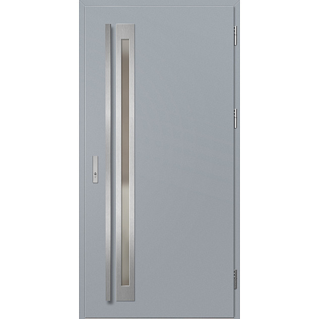 Ocelové vchodové dveře - TREBUR 1 - Šedá, Label Inox Ocelové vchodové dveře ERKADO - TREBUR 1 - Šedá, Label Inox