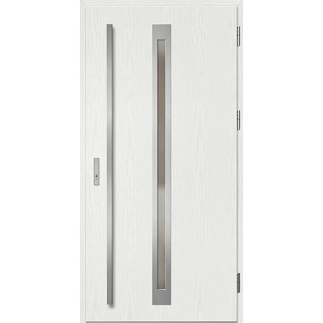 Ocelové vchodové dveře - TREBUR 2 - Borovice Bílá, Label Inox Ocelové vchodové dveře ERKADO - TREBUR 2 - Borovice Bílá, Label Inox