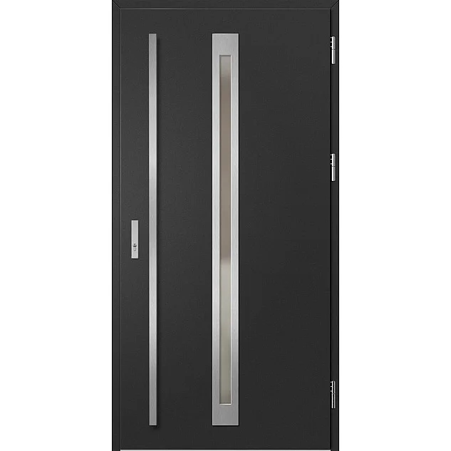Ocelové vchodové dveře - TREBUR 2 - Černá, Label Inox Ocelové vchodové dveře ERKADO - TREBUR 2 - Černá, Label Inox