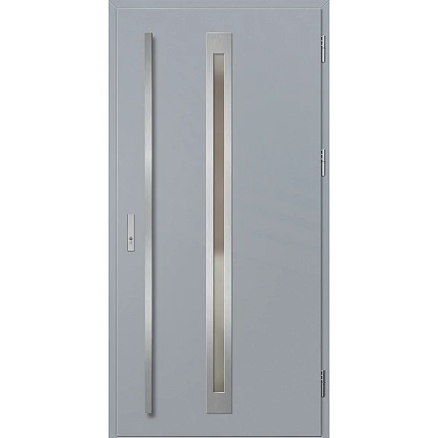 Ocelové vchodové dveře - TREBUR 2 - Šedá, Label Inox Ocelové vchodové dveře ERKADO - TREBUR 2 - Šedá, Label Inox