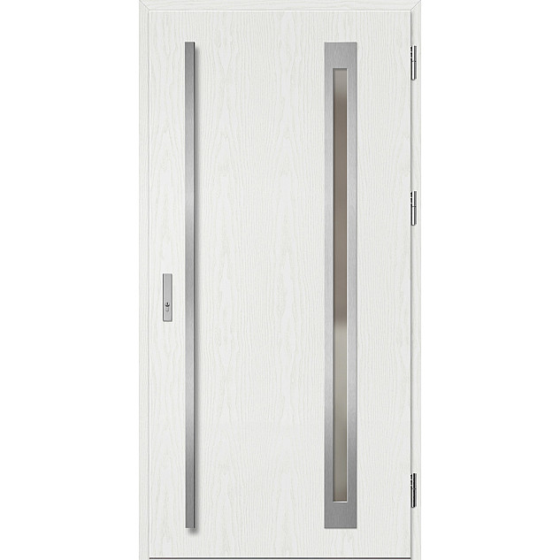 Ocelové vchodové dveře - TREBUR 3 - Borovice Bílá, Label Inox Ocelové vchodové dveře ERKADO - TREBUR 3 - Borovice Bílá, Label Inox