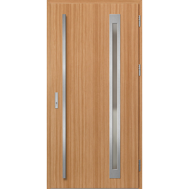 Ocelové vchodové dveře - TREBUR 3 - Borovice horská, Label Inox Ocelové vchodové dveře ERKADO - TREBUR 3 - Borovice horská, Label Inox