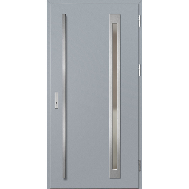 Ocelové vchodové dveře - TREBUR 3 - Šedá, Label Inox Ocelové vchodové dveře ERKADO - TREBUR 3 - Šedá, Label Inox