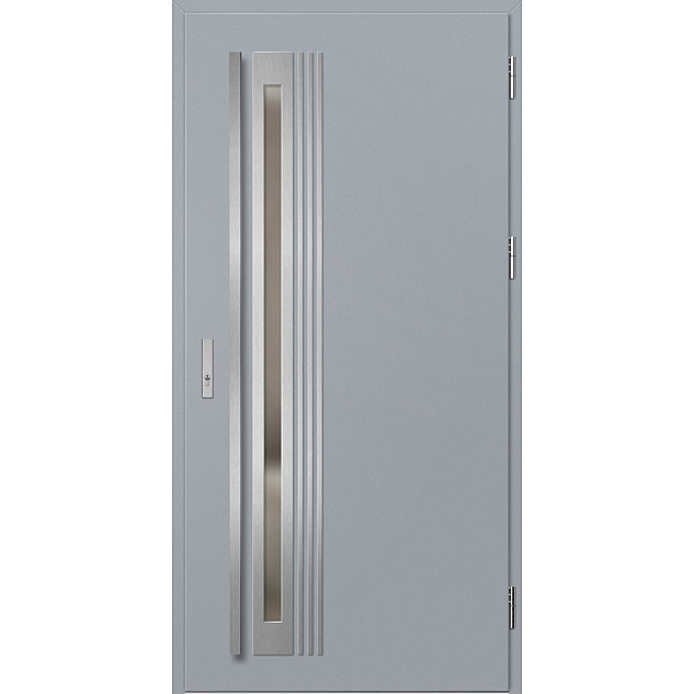 Ocelové vchodové dveře - TREBUR 4 - Šedá, Label Inox Ocelové vchodové dveře ERKADO - TREBUR 4 - Šedá, Label Inox