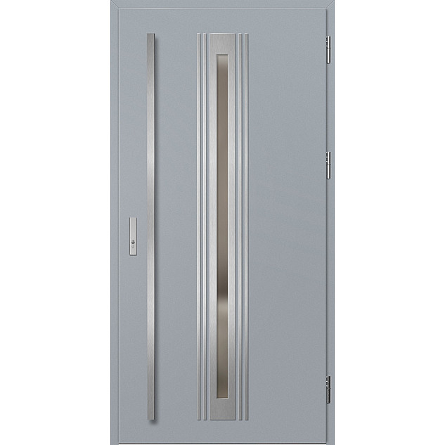 Ocelové vchodové dveře - TREBUR 5 - Šedá, Label Inox Ocelové vchodové dveře ERKADO - TREBUR 5 - Šedá, Label Inox