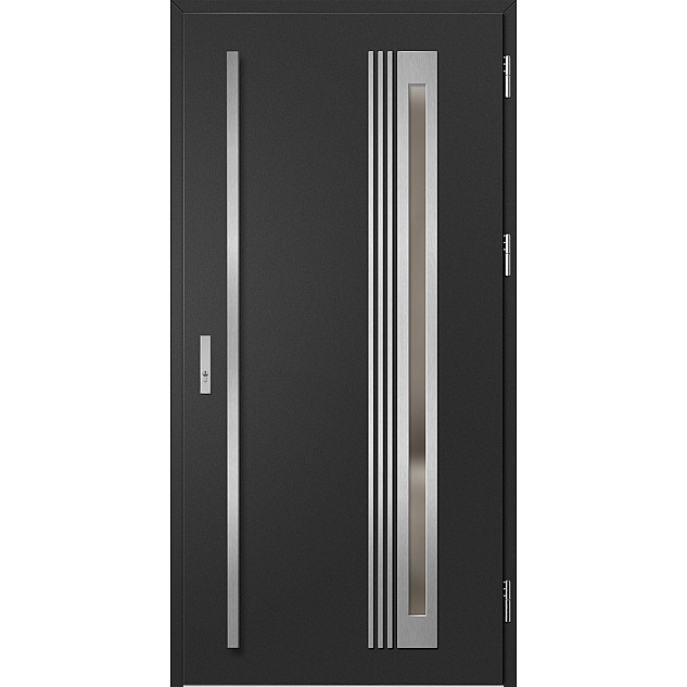 Ocelové vchodové dveře - TREBUR 6 - Černá, Label Inox Ocelové vchodové dveře ERKADO - TREBUR 6 - Černá, Label Inox