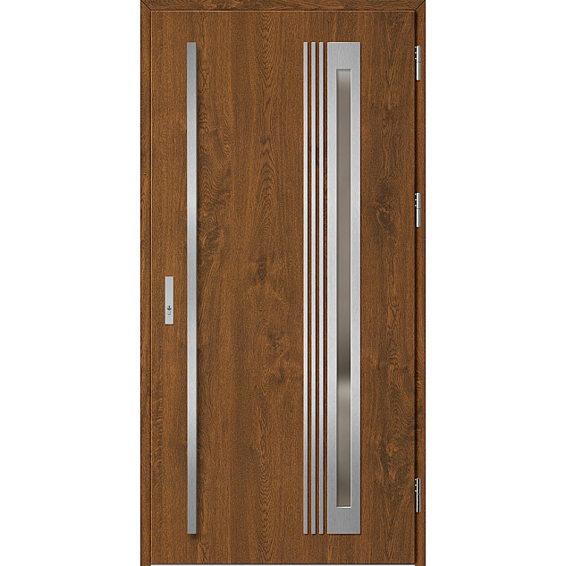 Ocelové vchodové dveře - TREBUR 6 - Ořech, Label Inox Ocelové vchodové dveře ERKADO - TREBUR 6 - Ořech, Label Inox
