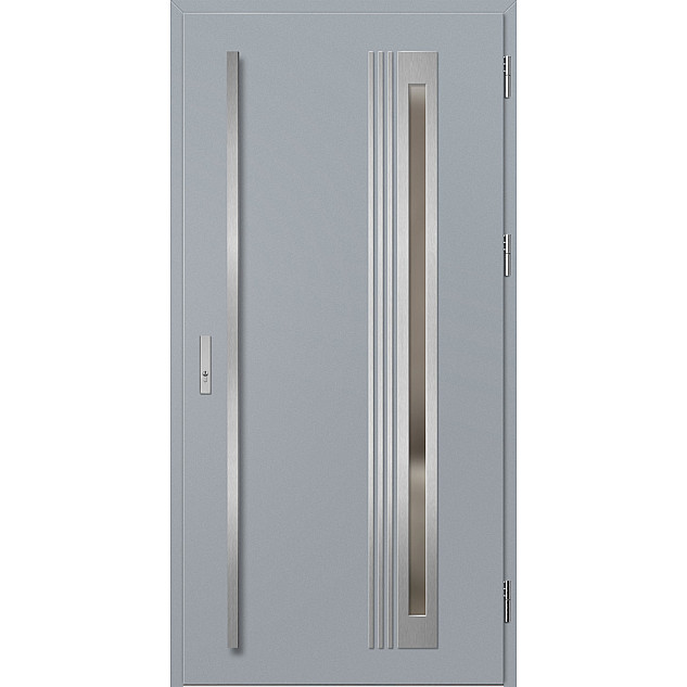 Ocelové vchodové dveře - TREBUR 6 - Šedá, Label Inox Ocelové vchodové dveře ERKADO - TREBUR 6 - Šedá, Label Inox