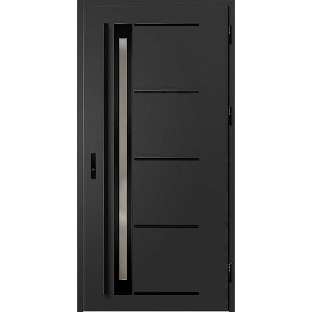 Ocelové vchodové dveře - TREBUR 7 - Černá, Label Black Ocelové vchodové dveře ERKADO - TREBUR 7 - Černá, Label Black