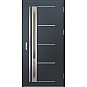 Ocelové vchodové dveře - TREBUR 7 - Antracit Struktura, Label Inox Ocelové vchodové dveře ERKADO - TREBUR 7 - Antracit Struktura, Label Inox
