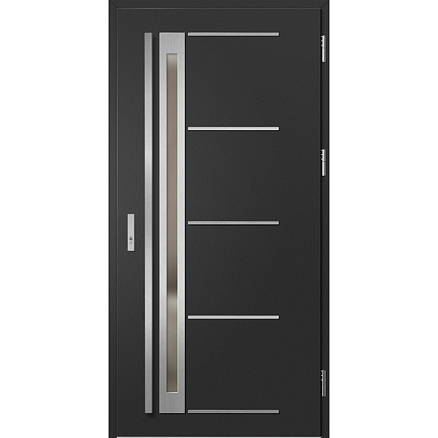 Ocelové vchodové dveře - TREBUR 7 - Černá, Label Inox Ocelové vchodové dveře ERKADO - TREBUR 7 - Černá, Label Inox