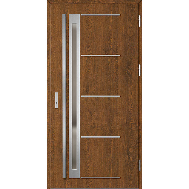 Ocelové vchodové dveře - TREBUR 7 - Ořech, Label Inox Ocelové vchodové dveře ERKADO - TREBUR 7 - Ořech, Label Inox
