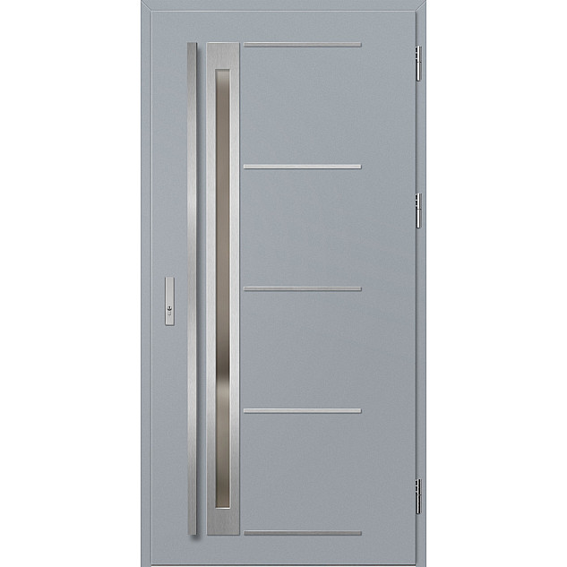 Ocelové vchodové dveře - TREBUR 7 - Šedá, Label Inox Ocelové vchodové dveře ERKADO - TREBUR 7 - Šedá, Label Inox