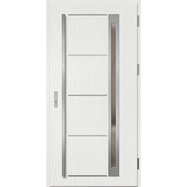 Ocelové vchodové dveře - TREBUR 9 - Borovice Bílá, Label Inox Ocelové vchodové dveře ERKADO - TREBUR 9 - Borovice Bílá, Label Inox