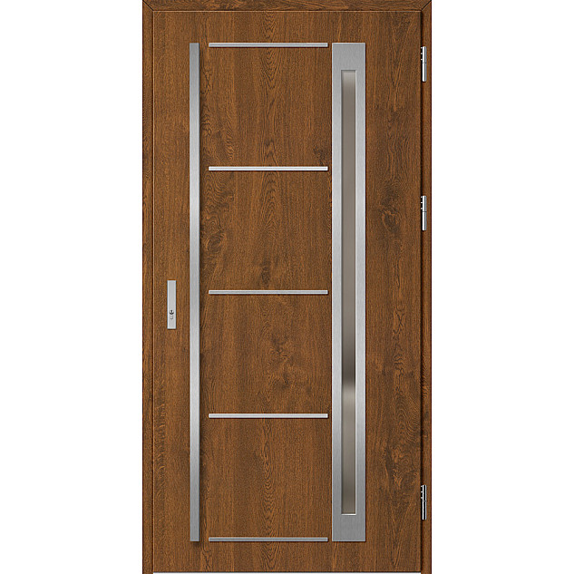 Ocelové vchodové dveře - TREBUR 9 - Ořech, Label Inox Ocelové vchodové dveře ERKADO - TREBUR 9 - Ořech, Label Inox