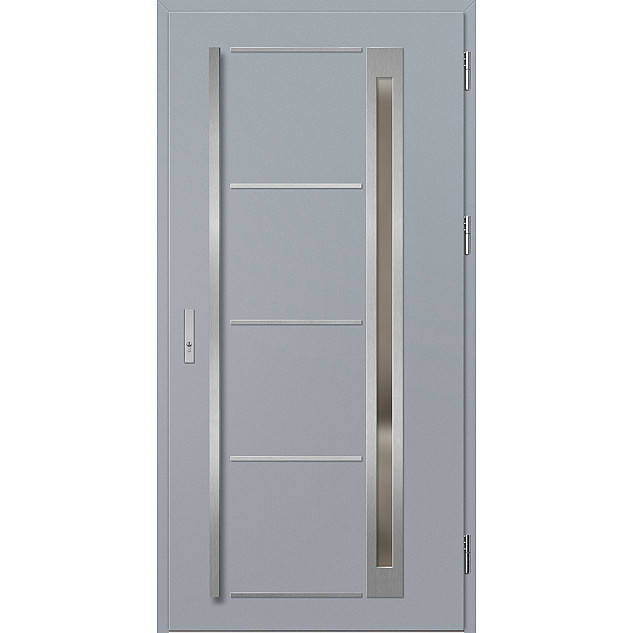 Ocelové vchodové dveře - TREBUR 9 - Šedá, Label Inox Ocelové vchodové dveře ERKADO - TREBUR 9 - Šedá, Label Inox