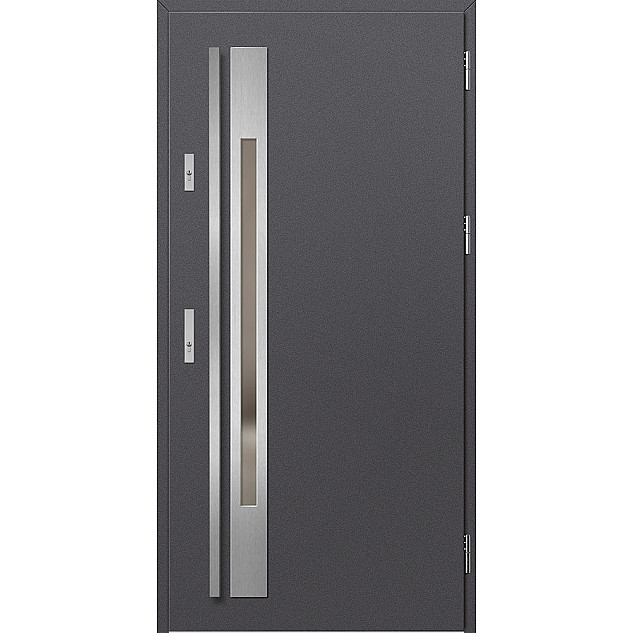 Ocelové vchodové dveře - WELS 1 - Hladký Antracit, Label Inox Ocelové vchodové dveře ERKADO - WELS 1 - Hladký Antracit, Label Inox