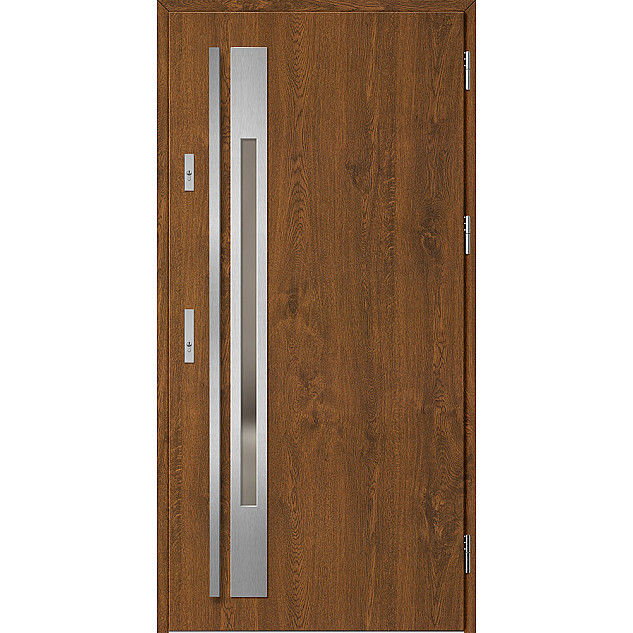 Ocelové vchodové dveře - WELS 1 - Ořech, Label Inox Ocelové vchodové dveře ERKADO - WELS 1 - Ořech, Label Inox